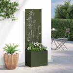 vidaXL Ghiveci de Gradina cu Panou Decorativ Olivengrønn 50 x 140 cm GartenMobel Dekor (876451)