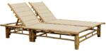 vidaXL Sezlong de 2 persoane, cu perne, bambus GartenMobel Dekor (3063948)