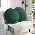 vidaXL Perne de Sezut 2 pcs Verde închis Ø80 x 29 cm Catifea GartenMobel Dekor (42014250)