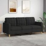 vidaXL Canapea cu 3 locuri, negru, 180 cm, material textil GartenMobel Dekor (359103) Canapea