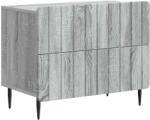 vidaXL Noptiera gri Sonoma din lemn prelucrat, cu 2 sertare, 62 x 34, 5 x 49, 5 cm (894321)