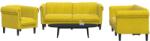vidaXL Set de canapele, 3 piese, galben, catifea GartenMobel Dekor (3209215) Canapea