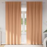 vidaXL Perdele Opaque cu Inel 2 pcs Maro deschis 260 x 140 cm GartenMobel Dekor (4107482)