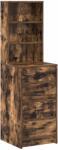 vidaXL Bufet cu sertar Stejar afumat 40 x 41 x 135 cm Lemn compozit GartenMobel Dekor (865050) Comoda