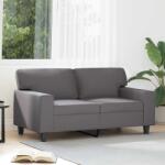 vidaXL Canapea cu 2 locuri, gri, 120 cm, piele ecologica GartenMobel Dekor (359414) Canapea
