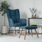 vidaXL Balansoar cu taburet, catifea albastra GartenMobel Dekor (328160) Balansoar