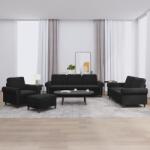 vidaXL Set de canapele cu perne, 4 piese, negru, catifea GartenMobel Dekor (3202185) Canapea