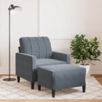 vidaXL Fotoliu canapea cu taburet, gri închis, 60 cm, catifea GartenMobel Dekor (3278258) Canapea
