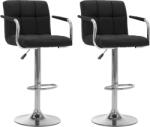 vidaXL Scaune de bar, 2 buc. , negru, material textil GartenMobel Dekor (283425)