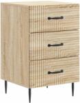 vidaXL Noptiera stejar sonoma cu 3 sertare, lemn prelucrat, 43x41x66, 5 cm (894787)