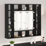 vidaXL Dulap cu oglinda Stejar negru 91 x 15 x 76.5 cm Lemn compozit GartenMobel Dekor (879458)