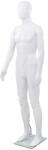 vidaXL Corp manechin masculin, cu suport din sticla, alb lucios 185 cm GartenMobel Dekor (142926)