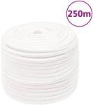 vidaXL Franghie de barca, alb complet, 12 mm, 250 m, polipropilena GartenMobel Dekor (152567)
