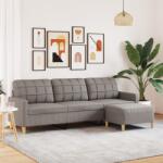 vidaXL Canapea cu 3 locuri si taburet, taupe, 210 cm, textil GartenMobel Dekor (3278256) Canapea