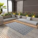 vidaXL Covor de exterior, ARAKIL alb si negru, 160x230 cm, PP GartenMobel Dekor (310430) Covor