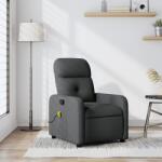 vidaXL Fotoliu de masaj rabatabil, gri închis, material textil GartenMobel Dekor (374207)
