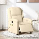 vidaXL Fotoliu electric de masaj rabatabil, crem, textil GartenMobel Dekor (3204161)