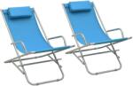 vidaXL Scaune balansoar, 2 buc. , albastru, otel GartenMobel Dekor (310340)