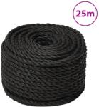 vidaXL Franghie de lucru, negru, 14 mm, 25 m, polipropilena GartenMobel Dekor (153021)