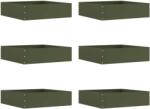 vidaXL Margine pentru gazon 6 pcs Verde masliniu 50 x 50 x 13 cm Otel GartenMobel Dekor (874723)