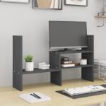 vidaXL Suport pentru monitor, gri, (39-72)x17x43 cm, lemn masiv pin GartenMobel Dekor (814011)