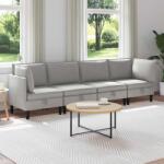 vidaXL Set de mobilier pentru living 4 pcs Gri deschis Tesatura GartenMobel Dekor (3413799) Canapea