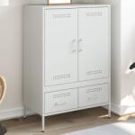 vidaXL Dulap înalt, alb, 68x39x101, 5 cm, otel laminat la rece GartenMobel Dekor (843113) Comoda