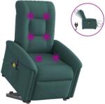 vidaXL Fotoliu electric masaj rabatabil / ridicare verde închis textil GartenMobel Dekor (3303290)