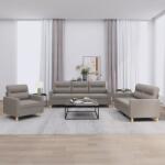 vidaXL Set de canapea cu perne, 3 piese, gri taupe, material textil GartenMobel Dekor (3201543) Canapea