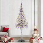 vidaXL Brad de Craciun cu 300 LED cu suport Alb 210 cm PE si Otel GartenMobel Dekor (3396248)