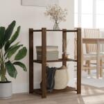 vidaXL Suport depozitare 3 niveluri, maro, 60x38x90 cm, lemn masiv pin GartenMobel Dekor (373398) Biblioteca