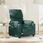 vidaXL Fotoliu electric de masaj rabatabil, verde închis, textil GartenMobel Dekor (3204818)