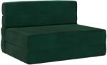 vidaXL Canapea Plianta cu Pat Verde închis 190 x 100 x 15 cm Catifea GartenMobel Dekor (900111) Canapea