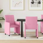 vidaXL Scaune de dining cu roti 2 pcs Roz 58 x 65 x 94 cm tesatura GartenMobel Dekor (42017838)