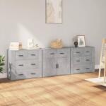 vidaXL Servante, 3 piese, gri beton, lemn prelucrat GartenMobel Dekor (3185427) Comoda