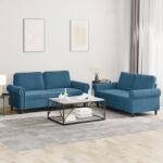 vidaXL Set de canapele cu perne, 2 piese, albastru, catifea GartenMobel Dekor (3202219) Canapea