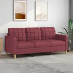 vidaXL Canapea cu 3 locuri, rosu vin, 180 cm, material textil GartenMobel Dekor (359105) Canapea