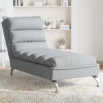 vidaXL Sezlong cu perne, gri deschis, material textil GartenMobel Dekor (379468)