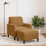 vidaXL Fotoliu canapea cu taburet, maro, 60 cm, catifea GartenMobel Dekor (3278264) Canapea