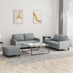 vidaXL Set de canapele cu perne, 3 piese, gri deschis, textil GartenMobel Dekor (3201452) Canapea