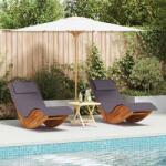 vidaXL Sezlong cu perna 2-persoana 2 pcs Maro Lemn Solid de Acacia GartenMobel Dekor (3329135)