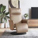 vidaXL Fotoliu rabatabil cu suport picioare cappuccino piele ecologica GartenMobel Dekor (356548)