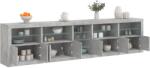 vidaXL Dulap cu lumini LED, gri beton, 283x37x67 cm GartenMobel Dekor (3209026) Comoda