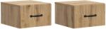 vidaXL Set 2 noptiere suspendate cu sertar, stejar artizanal, 34, 5 x 33 x 20 cm (898954)