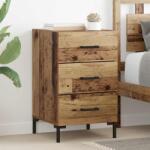 vidaXL Noptiera rustica cu 3 sertare, lemn vechi, 40 x 40 x 66 cm, lemn compozit (882116)