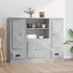 vidaXL Dulapuri înalte, 3 buc. , gri beton, lemn prelucrat GartenMobel Dekor (3185315) Comoda