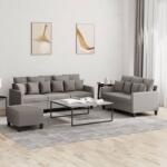 vidaXL Set de canapea cu perne, 3 piese, gri taupe, material textil GartenMobel Dekor (3201679) Canapea