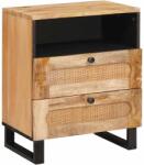 vidaXL Noptiera din lemn masiv de mango, 2 sertare, 50 x 33 x 62 cm (4018054)