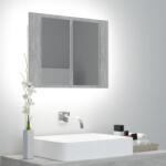 vidaXL Dulap de baie cu oglinda si LED, gri beton, 60x12x45 cm GartenMobel Dekor (804960)