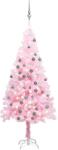 vidaXL Brad Craciun pre-iluminat cu set globuri, roz, 150 cm, PVC GartenMobel Dekor (3077670)